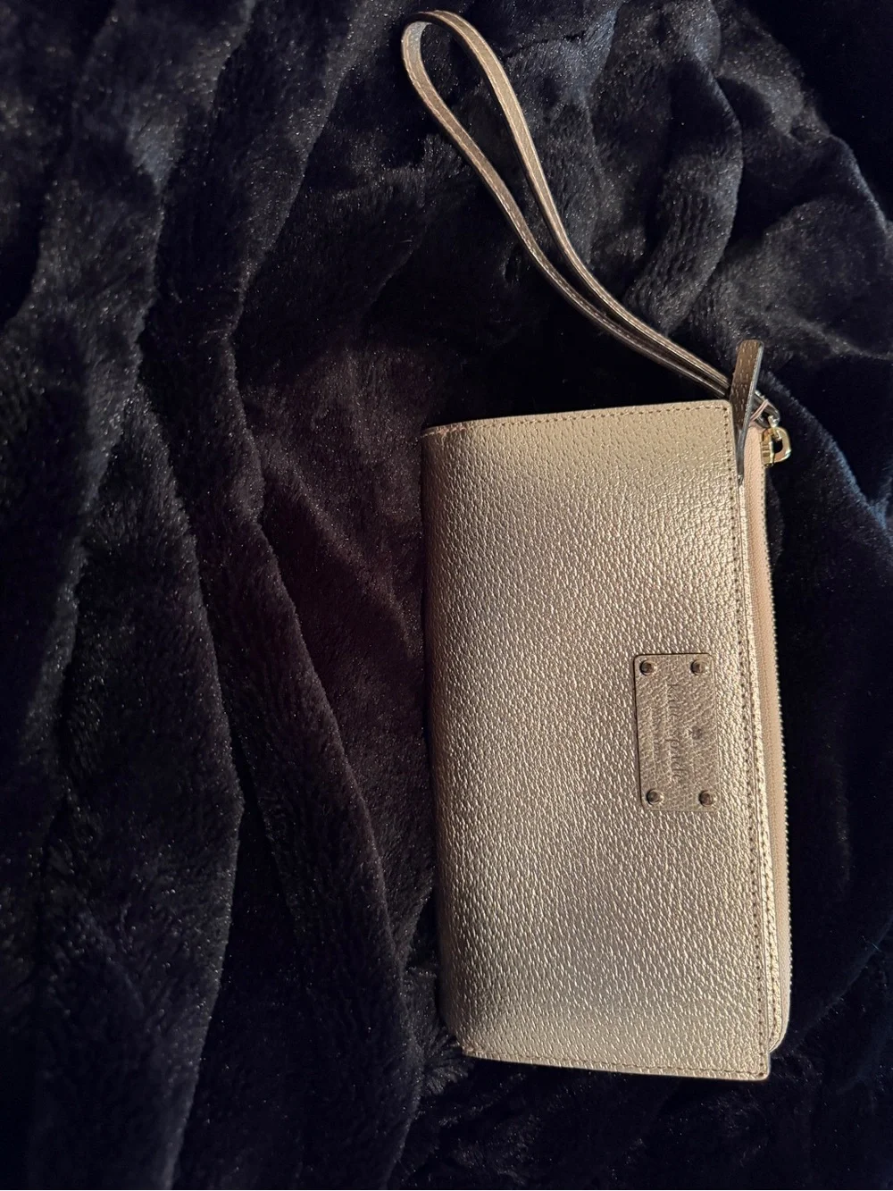 Kate Spade Metallic Rose Gold Wristlet Wallet